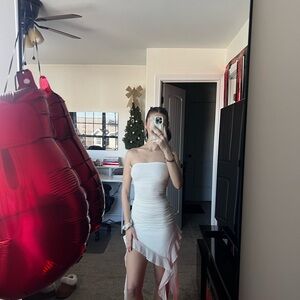 SHEIN White Strapless Mini Dress